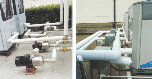 空压源热泵热水工程管道应用